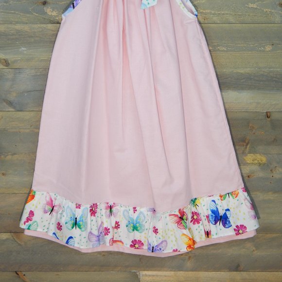 Pillowcase Handmade Dress Size 4 Pink - Picture 3 of 4